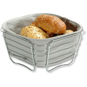 Produktbild für Brotkorb Kesper 90871, aus Metall verchromt / Stoff