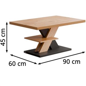 Produktbild für Couchtisch CASARIA Detroit, aus Holz, braun / grau