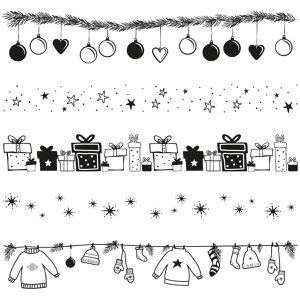 Produktbild für Motivstempel Rayher Clear Stamps Weihnachtsbordüren,Kunststoff