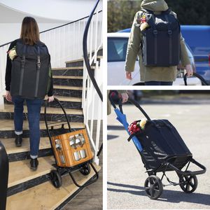 Produktbild für Einkaufstrolley Meister Black Edition, schwarz, klappbar