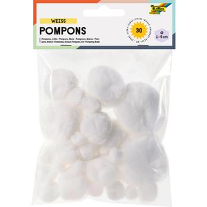 Pompons Folia 50030, weiß