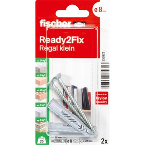 Produktbild für Schrauben-Dübel-Set Fischer 553872, Ready2Fix Regal klein