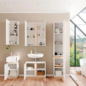 Produktbild für Badmöbel-Set Vicco Gloria, weiß, 5-teilig