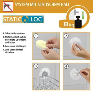 Produktbild für Duschablage Wenko Static-Loc Wandablage Osimo,weiß