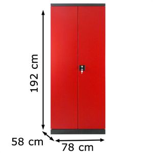 Produktbild für Werkzeugschrank ADB XL-T, 40893, aus Metall, anthrazit / rot