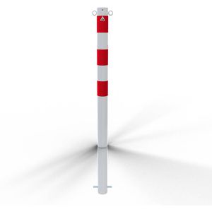 Produktbild für Absperrpfosten Schake 476B/2, 2 Ösen, rot/weiß, aus Metall