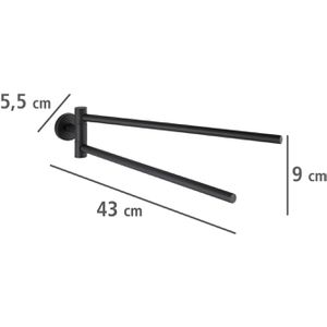 Produktbild für Handtuchhalter Wenko Bosio Black 24238100, schwarz