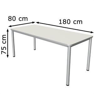 Produktbild für Schreibtisch Kerkmann Prime 11040710, weiß / silber