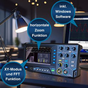Produktbild für Oszilloskop PeakTech P 1402, 2 Kanäle, mit USB-A, 250 MSa/s