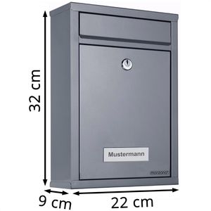 Produktbild für Briefkasten Monzana 105261, silber, aus Stahl
