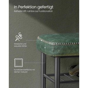 Produktbild für Schuhbank Vasagle EKHO, schwarz / grün, aus Metall