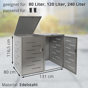 Produktbild für Mülltonnenbox Mendler HWC-E83, Edelstahl