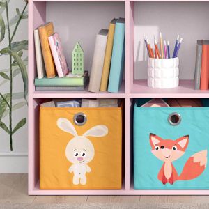 Produktbild für Bücherregal Vicco Luigi, rosa, mit 2 Faltboxen