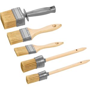 Böttcher-AG Malerpinsel Set, 5-teilig, verschiedene Pinselarten mit Synthetikborsten