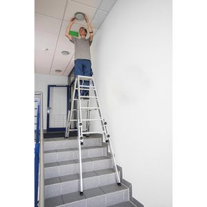 Produktbild für Stehleiter MUNK 42716, nivello-Leiterfüße, beidseitig begehbar