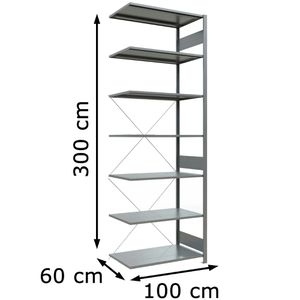 Produktbild für Anbauregal Schulte 12767, 7 Metallböden
