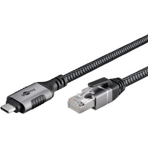 Produktbild für Netzwerkkabel Goobay 70752, schwarz, silber