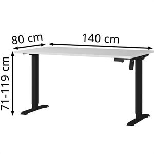 Produktbild für Schreibtisch Germania Profi 3.0, 8023-581, lichtgrau / schwarz