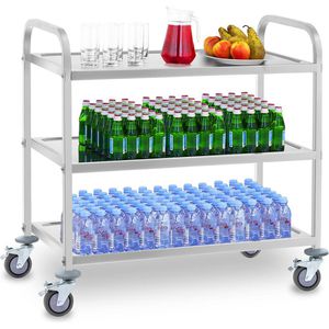 Produktbild für Servierwagen Royal-Catering RCSW-6.2, silber, aus Edelstahl
