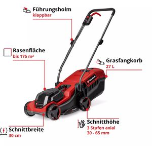 Produktbild für Rasenmäher Einhell GE-CM 18/30-1 Li BL, 3413361, Akku