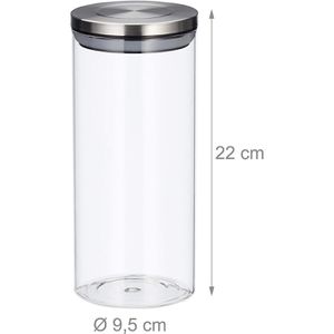 Produktbild für Vorratsglas Relaxdays 10027999 mit Edelstahldeckel
