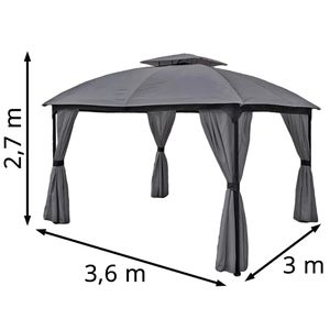 Produktbild für Pavillon Garden-Pleasure KAMA, 507383, anthrazit