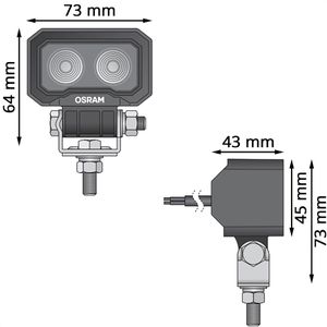 Produktbild für Zusatzscheinwerfer OSRAM LEDriving WL VX80-WD, 12V / 24V, LED