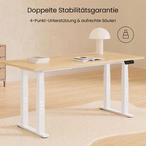 Produktbild für Schreibtisch FlexiSpot E7W Plus, ahorn / weiß