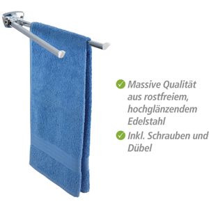 Produktbild für Handtuchhalter Wenko Basic 17875100, silber