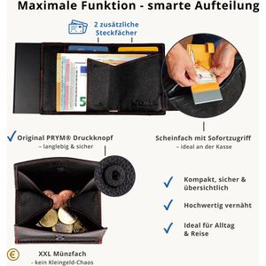 Produktbild für Kreditkartenetui SecWal Echt Leder, schwarz/rot, für 10 Karten