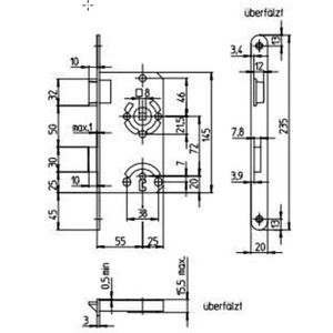 Produktbild für Einsteckschloss Alpertec 36053760, DIN rechts