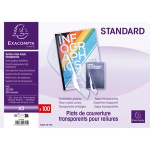 Produktbild für Bindefolien Exacompta 42745e, klar-transparent, 200 mic