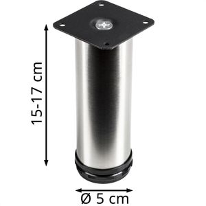 Produktbild für Möbelfuß SO-TECH JIMMY, 118148, silber, Metall
