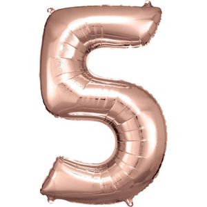 Luftballons Amscan 9906280, Riesenzahl 5, rose