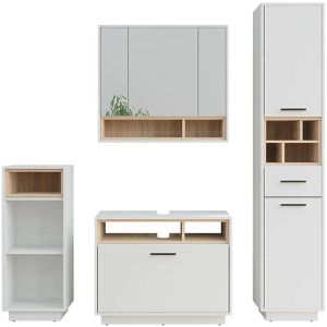 Badmöbel-Set Vicco Beatrice, weiß / sonoma eiche, 4-teilig