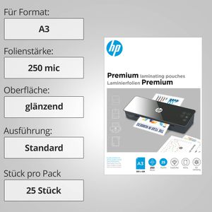 Produktbild für Laminierfolien HP Premium 9128, DIN A3