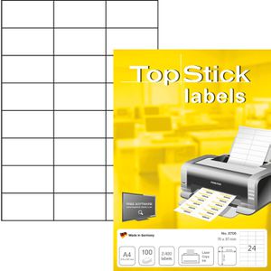 Universaletiketten TopStick labels, 8706, weiß