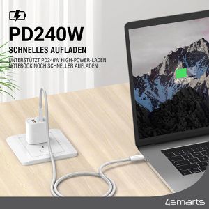 Produktbild für Ladekabel 4smarts PremiumCord, weiß, 1,5m