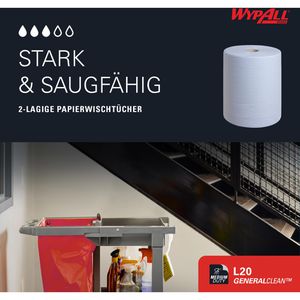 Produktbild für Putztuchrolle Wypall L20, 7301, Airflex-Technologie, blau
