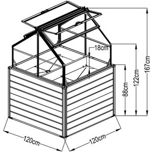 Produktbild für Hochbeet Westmann Store &amp; Grow, Stahl &amp; Kunststoff