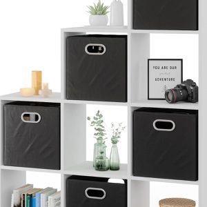 Produktbild für Bücherregal Vicco 53602, weiß, mit 6 Faltboxen