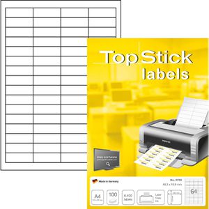 Universaletiketten TopStick labels, 8730, weiß