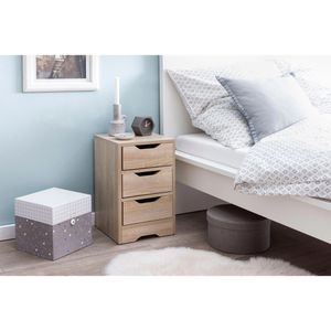 Produktbild für Nachttisch Wohnling WL5.705, sonoma eiche, aus Holz, stehend