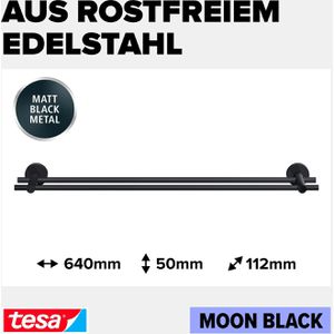 Produktbild für Handtuchhalter Tesa Moon Black 40621, schwarz