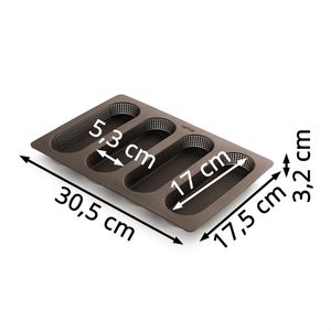 Produktbild für Backform Lekue für 4 Mini-Baguettes, perforiert, aus Silikon