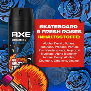 Axe Deodorant Bodyspray Skateboard & Fresh Rose, für Herren, ohne