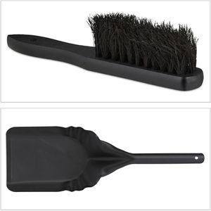 Produktbild für Ascheeimer Relaxdays 10041221, schwarz, mit Holzgriff &amp; Deckel