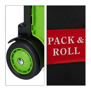 Produktbild für Einkaufstrolley Relaxdays schwarz / grün, klappbar