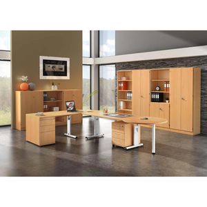 Produktbild für Schreibtisch Hammerbacher O-Serie, buche / weiß