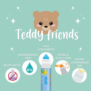 Produktbild für Filzstifte Legami Teddy Friends, TDM0001